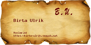 Birta Ulrik névjegykártya
